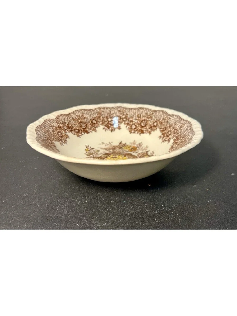 Mason’s England 1963 Cereal Bowl Ascot Brown Transferware Ironstone, 6.25x2”